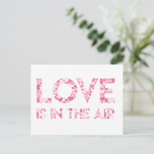 L'AMOUR EST DANS L'AIR - Pink Hearts Motif Carte p