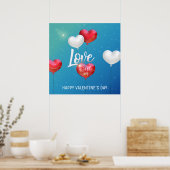 L'Amour Est Dans L'Air Valentine Balloons Affiche (Cuisine)