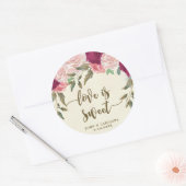 l'amour est doux bordeaux autocollant mariage flor (Enveloppe)