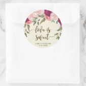 l'amour est doux bordeaux autocollant mariage flor (Sac)