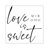 L'amour est doux Calligraphie Mariage Tampon en bo (Impression)