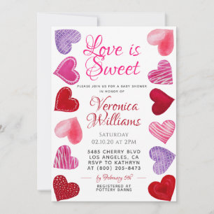 L'amour est doux Invitation à la baby shower de la