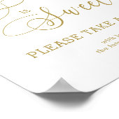 L'amour est doux Or Calligraphie Affiche Fleur ros (Coin)