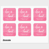 L'amour est doux Stickers Mariage rose Aquarelle (Feuille)