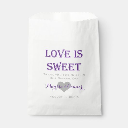 L'amour est doux violet Mariage sacs (Devant)