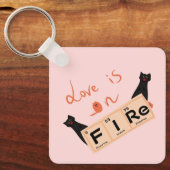 L'amour est en feu | Porte-clés drôle (Recto)