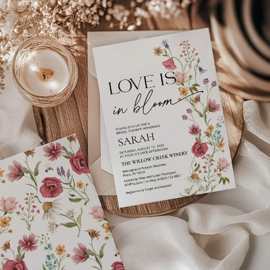 L'amour est en fleur Invitation | Invitation Fête