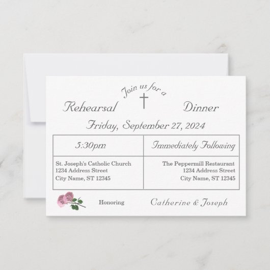 L'amour est en fleur Rehearsal Diner Invitation (Devant)