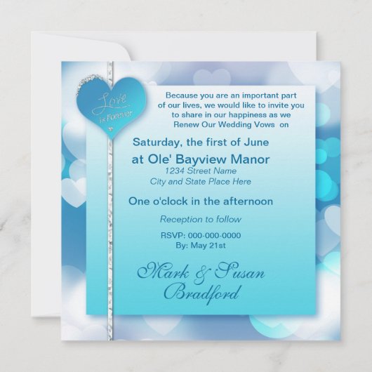 L'amour est éternel - Invitation de renouvellement (Dos)