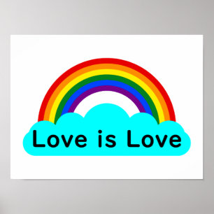 L'amour est l'amour - Affiche arc-en-ciel LGBT