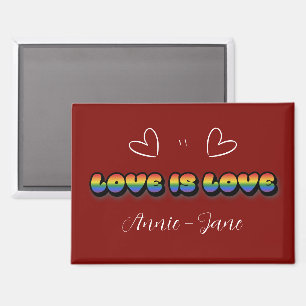 L'amour est l'amour Arc-en-ciel LGBTQ Magnet