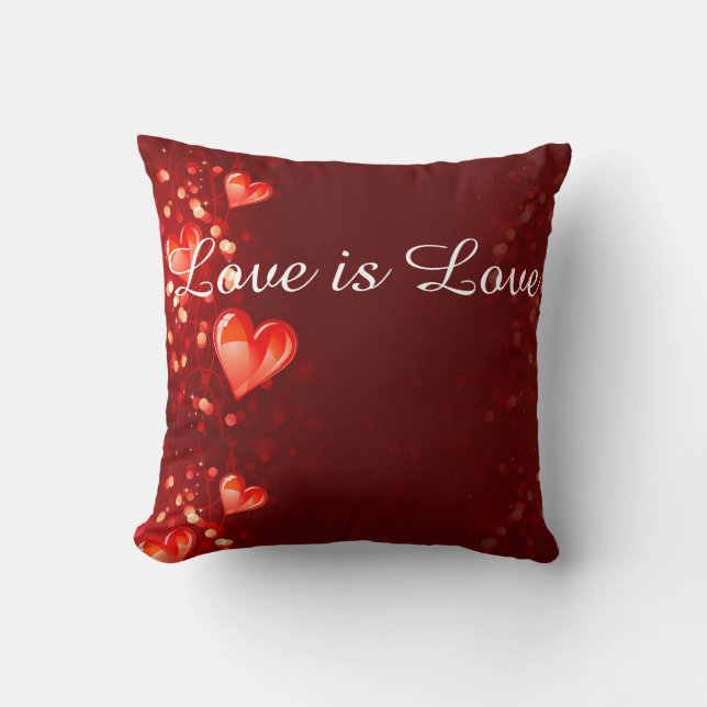 L'amour est l'amour Coeur rouge Imprimer Coussin (Recto)