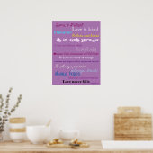 L'amour est le patient Bible Verse Poster (Cuisine)