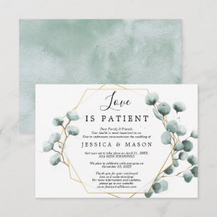 L'amour est le patient repoussé Mariage Faire-part