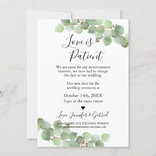 L'amour est le patient repoussé Mariage Faire-part