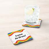 "L'amour est libre : Dessous de verre Rainbow Prid (Côté Droit)