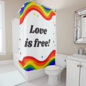 L'amour est libre : Rainbow Pride Douche rideau (En situation)