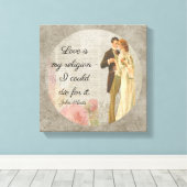 L'amour est ma religion _Keats - Toile Art (Insitu (Plancher de Bois))