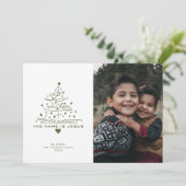 L'Amour Est Né Arbre Carte de Noël (Debout devant)