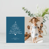 L'Amour Est Né Arbre Carte de Noël (Debout devant)