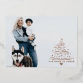 L'amour est né Arbre Foil Carte de Noël (Recto)