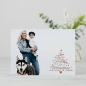 L'amour est né Arbre Foil Carte de Noël (Debout devant)