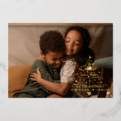 L'amour est né Arbre Foil Carte de Noël (Recto)