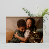 L'amour est né Arbre Foil Carte de Noël (Debout devant)