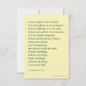 L'amour est patient, 1 Corinthians carte de prière (Dos)