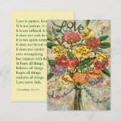 L'amour est patient, 1 Corinthians carte de prière (Devant / Derrière)