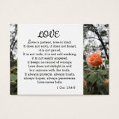 L'amour est patient 1 Corinthiens 13:4-8 Cartes Po (Devant)
