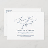 L'amour est patient, Bleu de marine, invitation Re (Devant / Derrière)