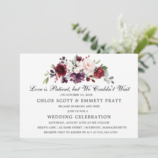 L'amour est Patient Faire-Part de Mariage (Debout devant)