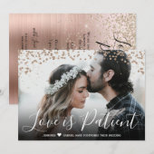 L'amour est patient : faire-part de mariage report (Devant / Derrière)