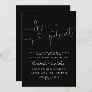L'amour est patient  Faire-part Mariage reporté