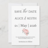 L'amour est patient – Floral Save the Date écritur (Dos)