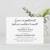 L'amour est patient Mariage Faire-part Réception (Debout devant)