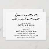 L'amour est patient Mariage Faire-part Réception (Devant / Derrière)