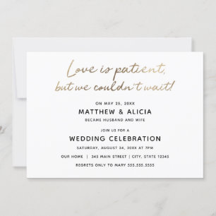 L'amour est patient Mariage Faire-part Réception