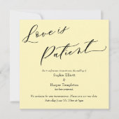 L'amour est Patient Pale Yellow Postpond Carte Mar (Devant)