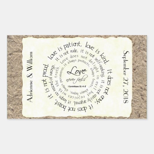 L'amour est patient, Sticker Mariage de texte circ (Devant)