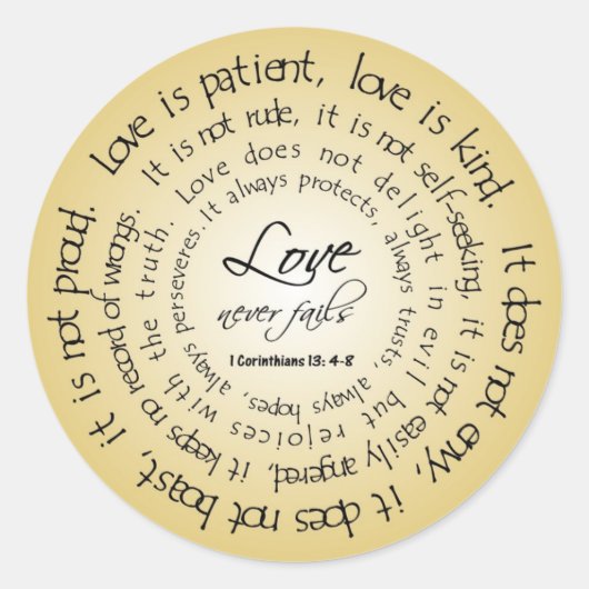 L'amour est patient, Sticker Mariage de texte circ (Devant)