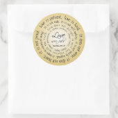 L'amour est patient, Sticker Mariage de texte circ (Sac)