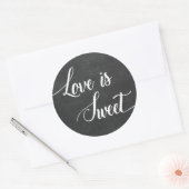L'amour est Sweet Chalkboard Mariage Favor Sticker (Enveloppe)