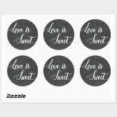 L'amour est Sweet Chalkboard Mariage Favor Sticker (Feuille)