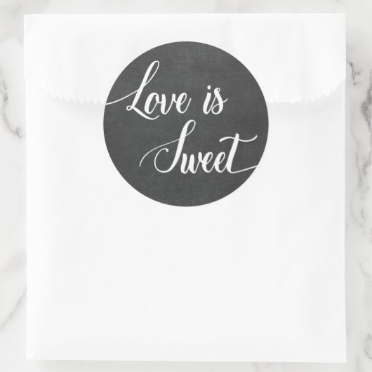 L'amour est Sweet Chalkboard Mariage Favor Sticker (Sac)