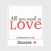 L'amour est tout ce dont vous avez besoin Sticker  (Feuille)