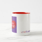 L'Amour Est Un Coeur Rouge Violet Deux Tons Mug (Centre)