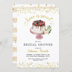 L'amour est un gâteau sucré Invitation à la douche