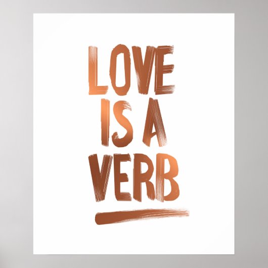 L'Amour Est Un Verbe Copper Poster Impression (Devant)